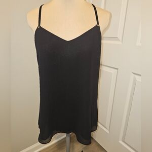 Naked Zebra Classic Lined Black Camisole  With Gold Accent Top Sz M